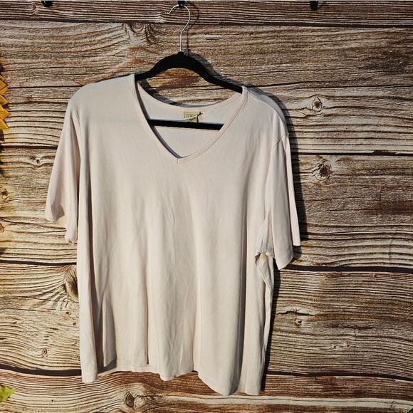 L.L Bean short sleeve top women's 2X lt pastel pink pre-owned - Picture 1 of 4